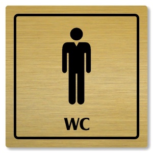 WC muži, 80x80mm, zlatá, Arizona